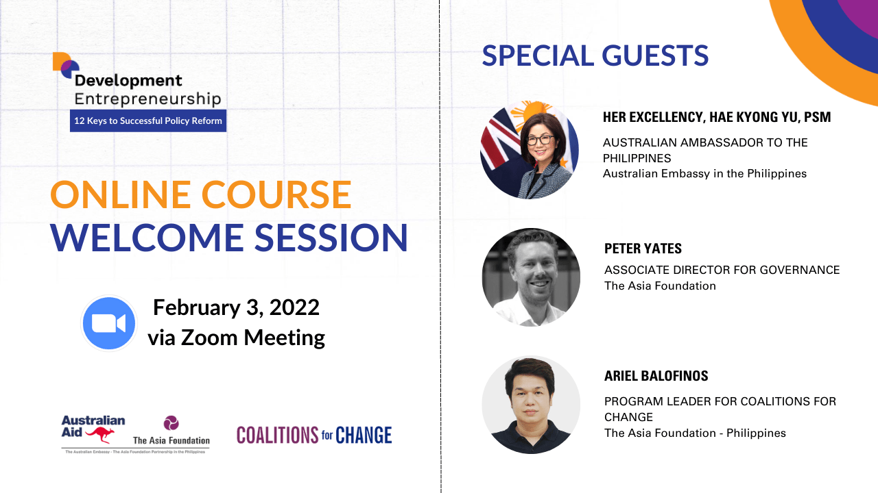 Development Entrepreneurship Online Course: New Community of Learners seek to upgrade their policy reform skills